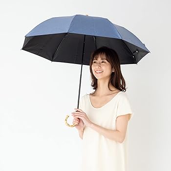 新品 日本製 デニム調生地使用 上品木製わっかハンドル 高級長傘 日傘 8本骨 老舗織物工場が創る日本製高級傘！メンズ晴雨兼用雨傘 8本骨65cm